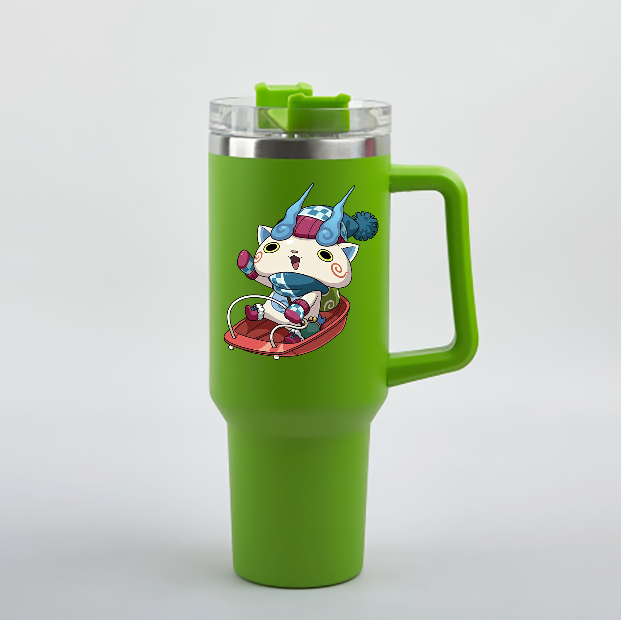 （画像用） 妖怪ウォッチ Yo-kai Watch 1200mL車用タンブラー - クリスタルステッカー（プラスチックストロー付き）